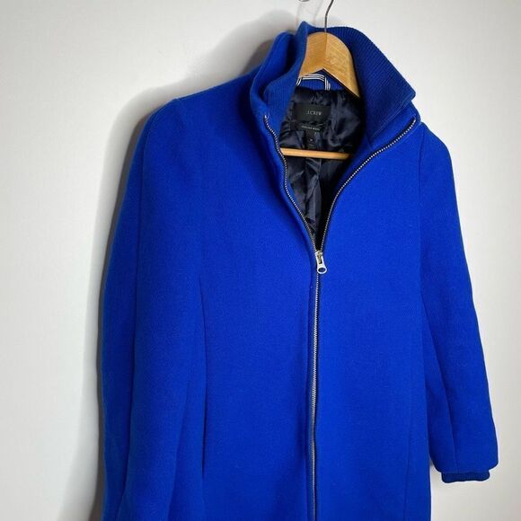 J Crew Stadium Lodge Italian Wool Pea Coat Cobalt Blue 2p H2770 Peacoat 2 petite - Picture 3 of 9